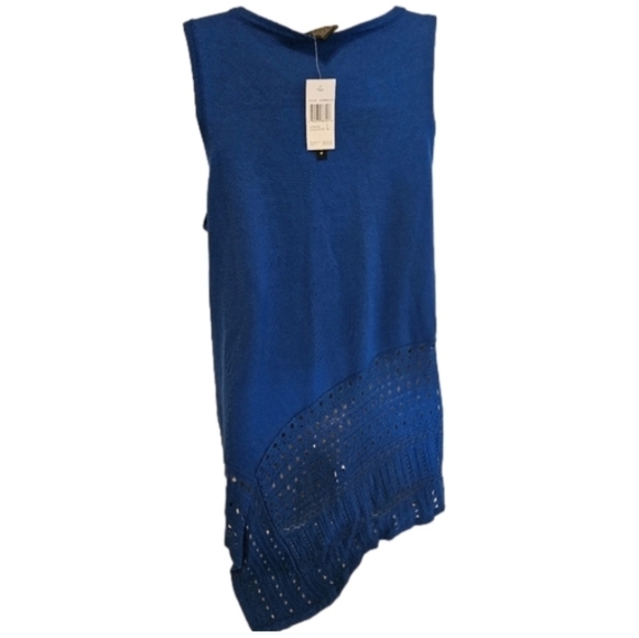 Grace Elements Boho Sleeveless Blouse Blue Large - Picture 2 of 15